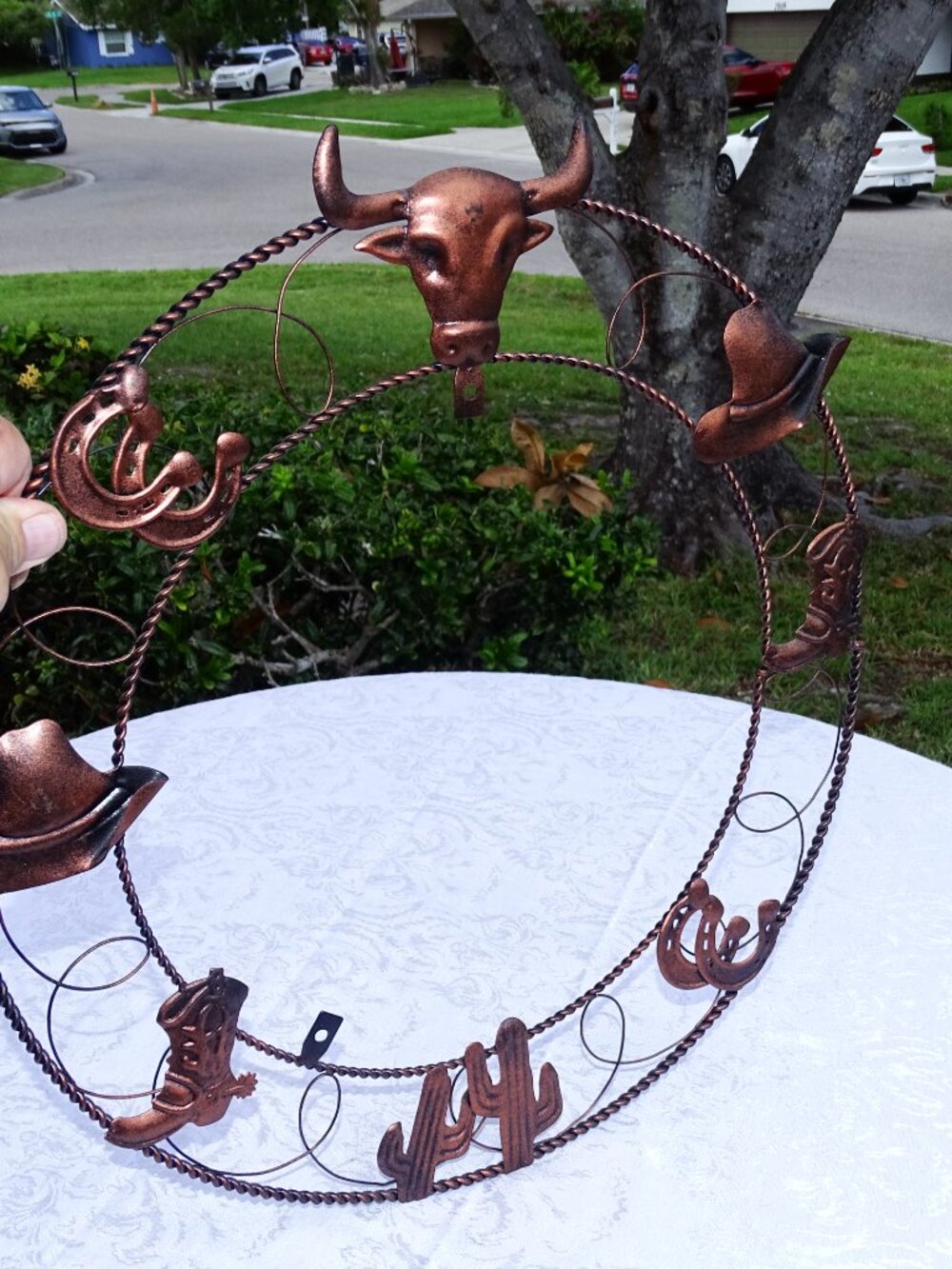 Copper Western Wall Decor Wreath New